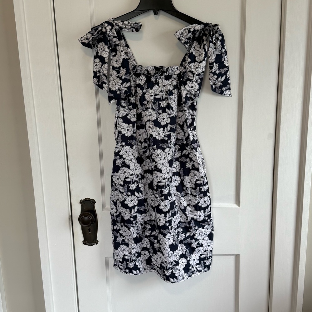 NWT J. Crew | Navy White Floral Tropical Hawaiian Mini Dress Beach Sundress